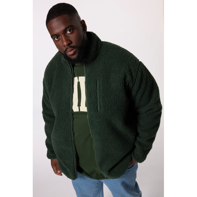 Veste esprit Teddy américain vert foncé <span itemprop=