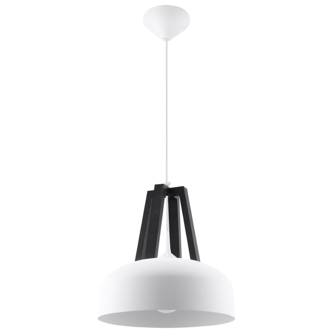 Suspension Acier Blanc/Noir E27 1 Casco Couleur blanc <span itemprop=