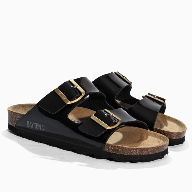 Sandales ATLAS pour femme noir <span itemprop=