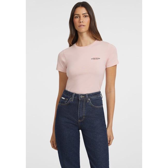 T-Shirt Slim American Tradition rose <span itemprop=
