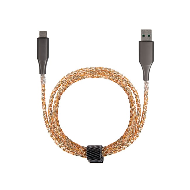 Câble lumineux USB Type C fast charge noir <span itemprop=