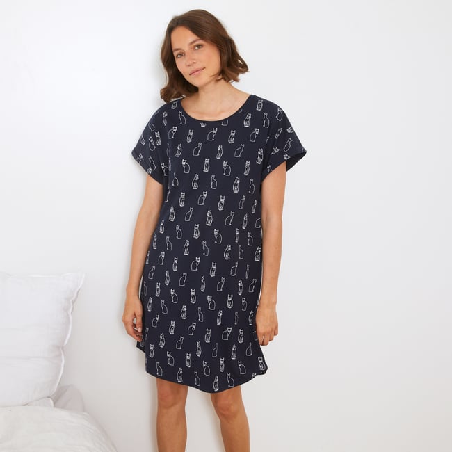 Grand t-shirt en coton BIO marine <span itemprop=