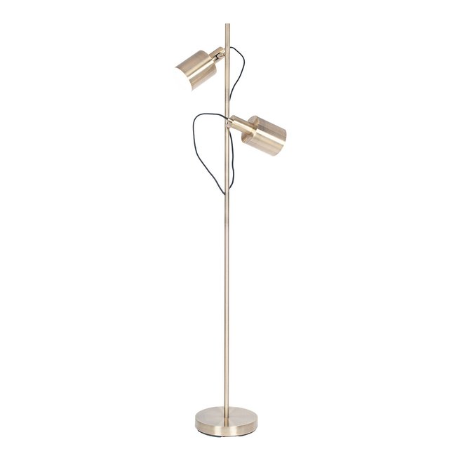 Antique Brass Dual Lit Adjustable Spotlight Floor Lamp, brass, SO'HOME