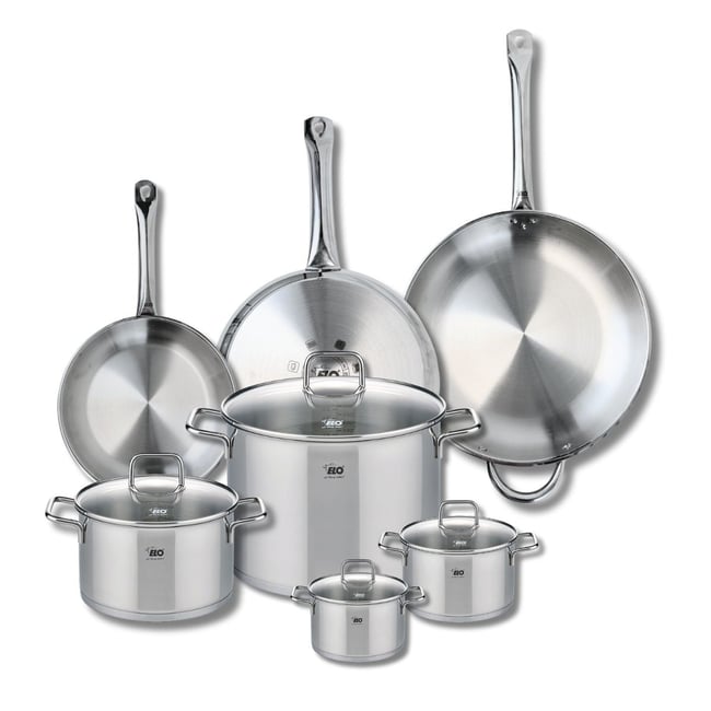 3 poêles 24/28/32cm + 4 faitouts 12/14/20/26cm PROFI CITRIN gris <span itemprop=