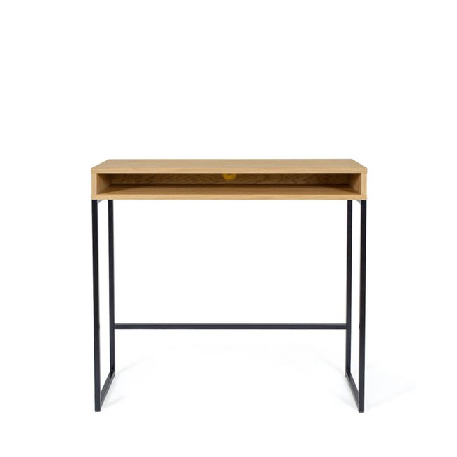 Console bureau en bois et métal L100cm- FRAME Couleur bois clair <span itemprop=