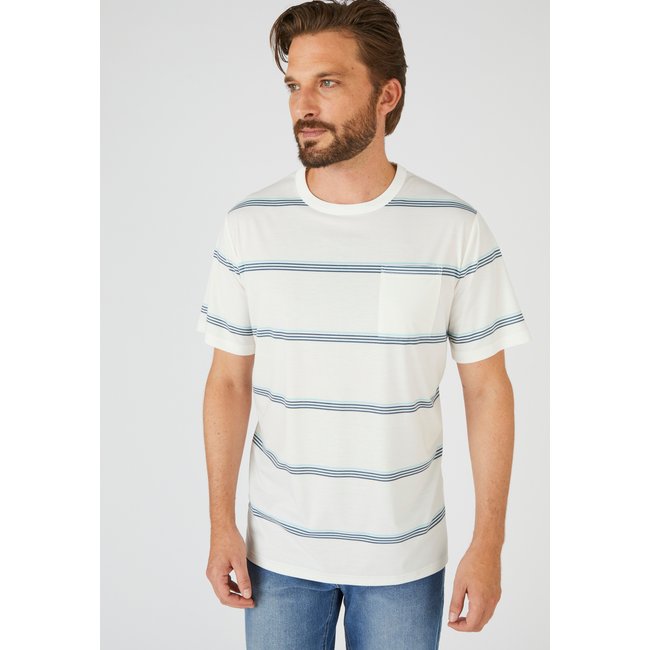 Tee-shirt rayé maille Climatyl rayé blanc <span itemprop=