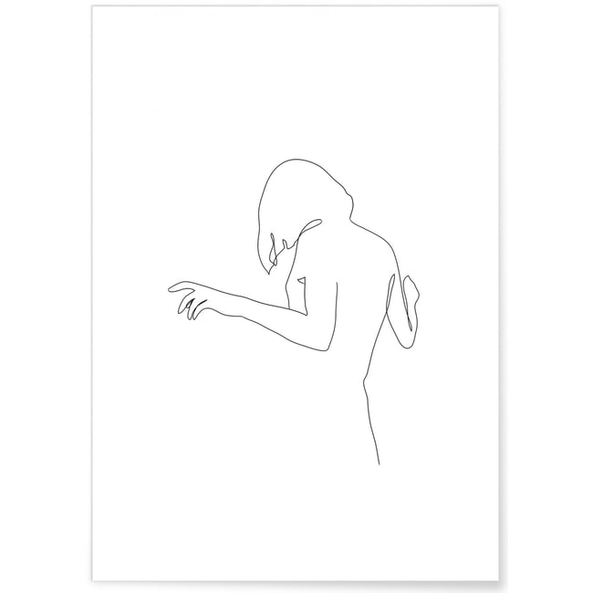 Affiche Line Art Women 6 Couleur blanc <span itemprop=