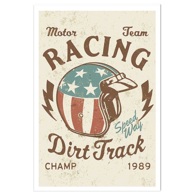 Affiche vintage motor racing - HEXOA