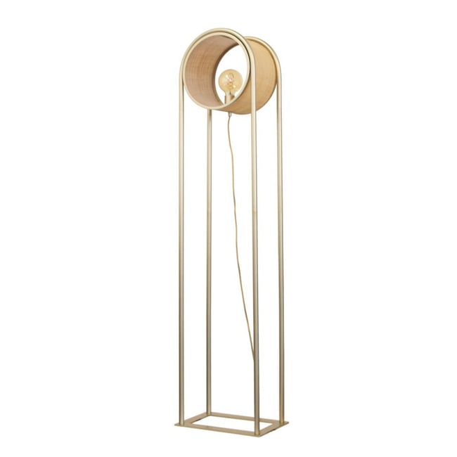 Lampadaire Bob Champagne Et fibre Naturelle Couleur doré <span itemprop=