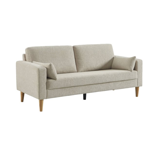 Canapé bois d'hévéa et tissu chenille 3 places BJORN - SWEEEK