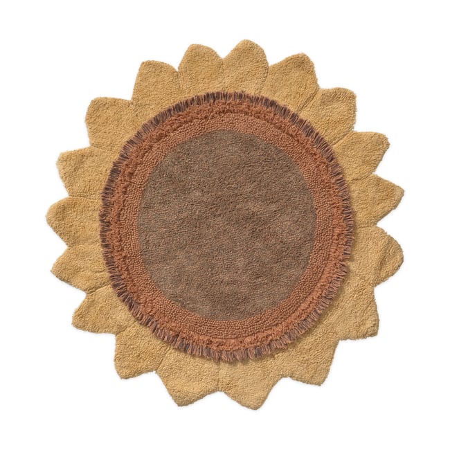 Tapis lavable Tournesol PETALS & PALS Couleur honey, gris foncé, châtaigne, caramel, brun terre, naturel <span itemprop=