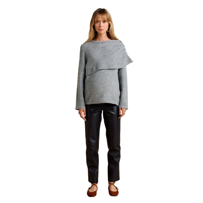 Pantalon de grossesse bandeau noir <span itemprop=