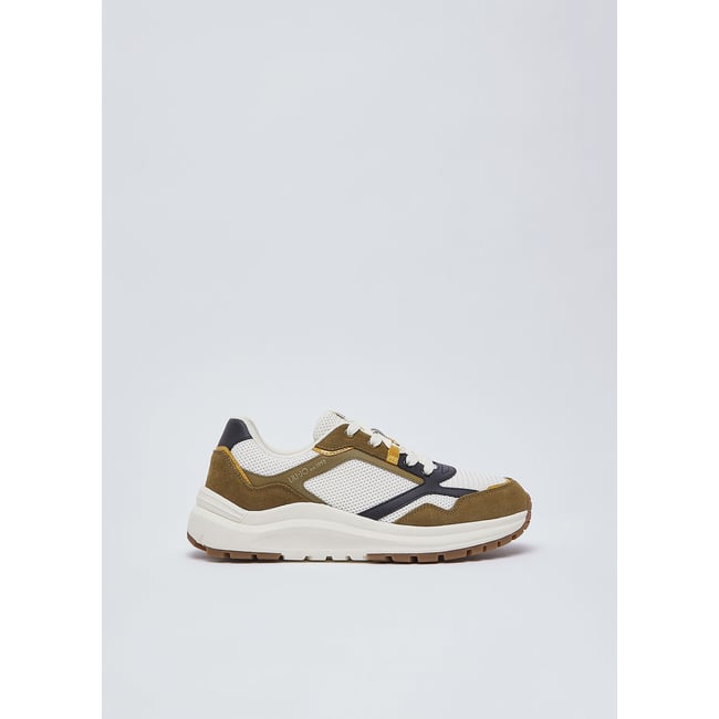 Sneakers pour homme en daim et maille filet marron <span itemprop=