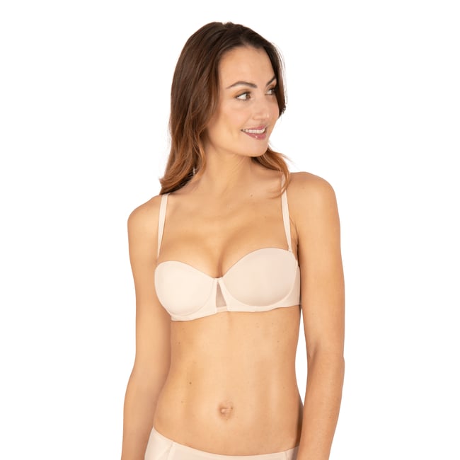 Soutien-gorge bandeau à bretelles amovibles NUANCES nude <span itemprop=