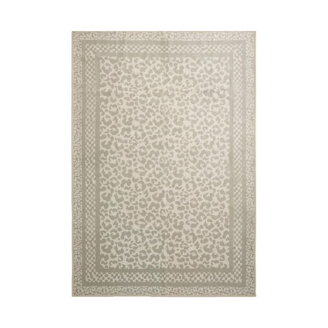 Tapis lavable à imprimé léopard Couleur naturel <span itemprop=