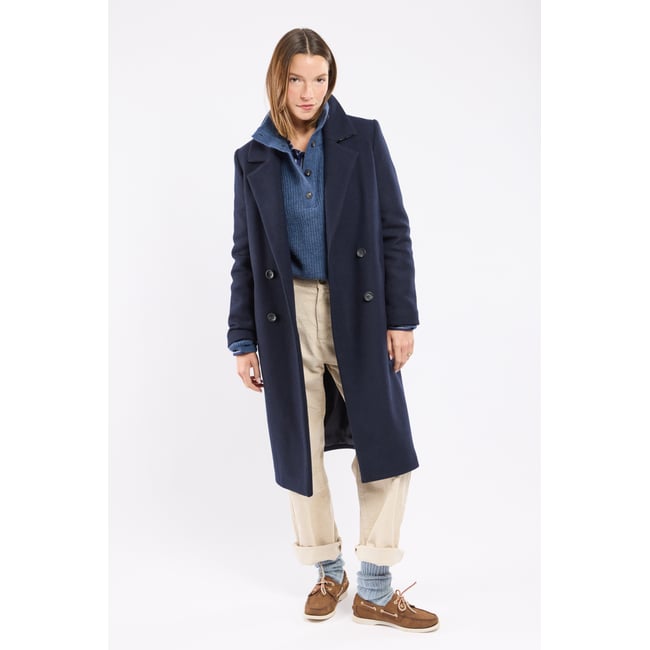Caban long - laine seal <span itemprop=