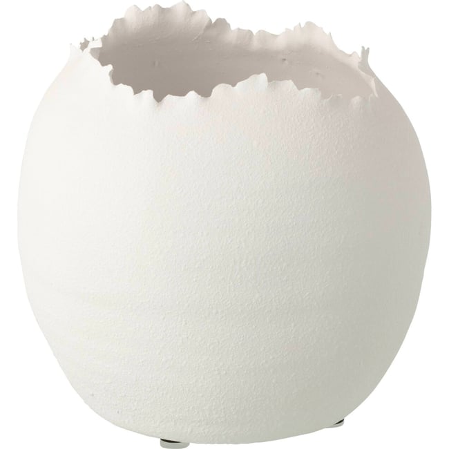Cache-pot irrégulier en poterie Couleur blanc <span itemprop=