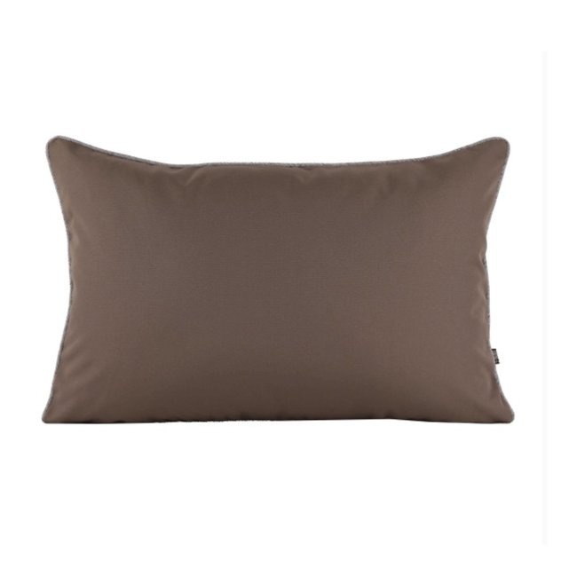 Coussin rectangle uni extérieur taupe <span itemprop=