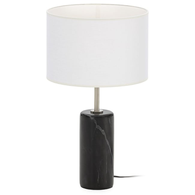 Lampe de table marbre et laiton Couleur noir et nickel <span itemprop=