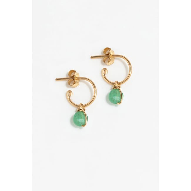 Mini créoles Stella - Aventurine argent / tanzanite <span itemprop=