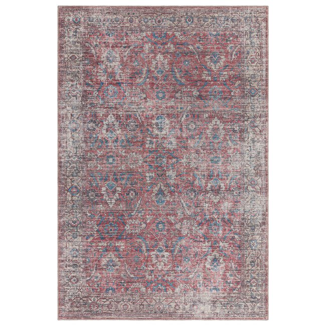 Floral Vintage Style Flatweave Rug, red, SO'HOME