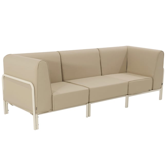 Salon de jardin modulable 3 places avec 1 chauffeuse et 2 fauteuils d'angle, PATIO - OVIALA