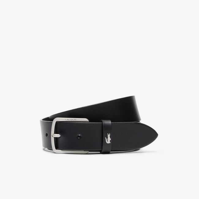 Ceinture en cuir lisse noir-000 <span itemprop=