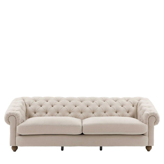 Charter Soft Linen Button-Back 4-Seater Sofa, dusty, ÉDITÉ