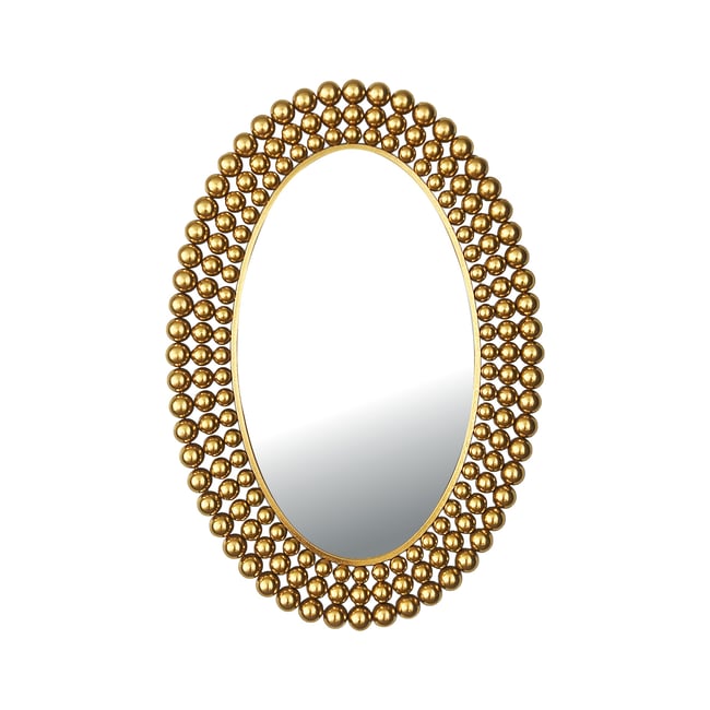 Miroir métal boules 60x89cm Couleur or <span itemprop=