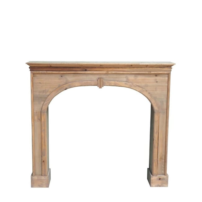 Console cheminée en bois BELOEIL Couleur beige <span itemprop=