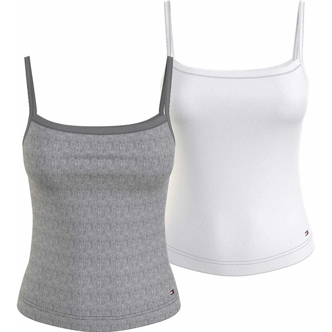 Lote de 2 camisetas de tirantes Premium essentials gris + blanco <span itemprop=
