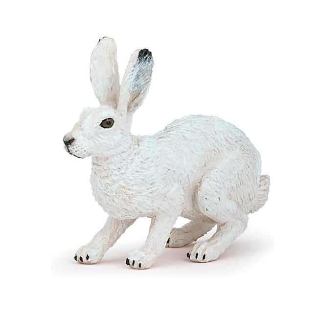 Figurine Lièvre polaire blanc <span itemprop=