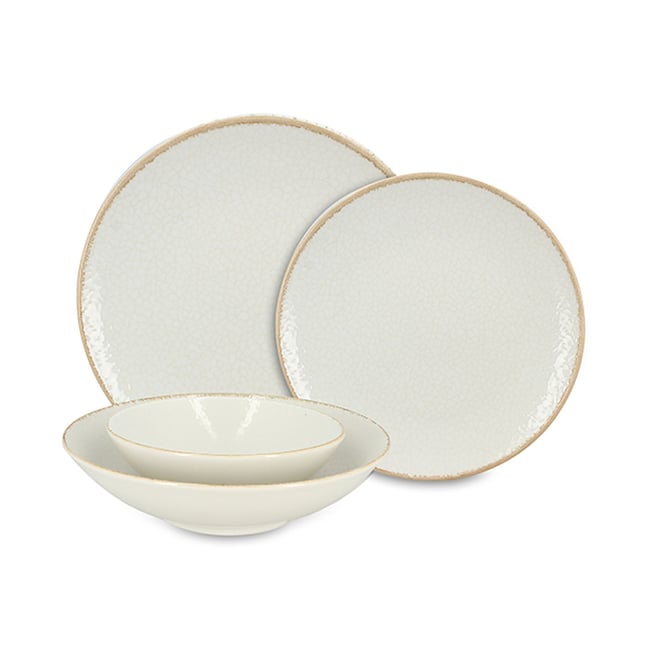 Service de table 48 pièces en porcelaine, NUANCE Couleur blanc <span itemprop=