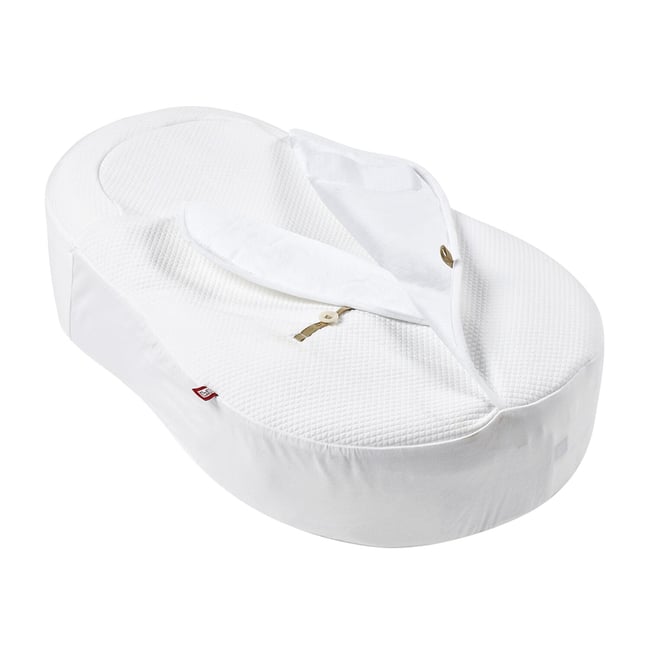 Couverture doublée ouatinée en coton COCOONABABY blanc <span itemprop=