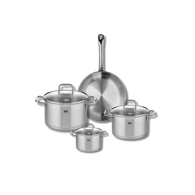 Batterie 1 poêle 24cm + 3 faitouts 12/16/20cm PROFI CITRIN gris <span itemprop=