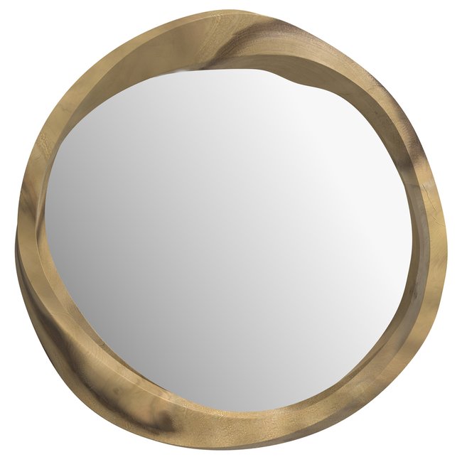 Miroir rond en bois de suar ondulé D53 cm - YONG - RENDEZ-VOUS DÉCO