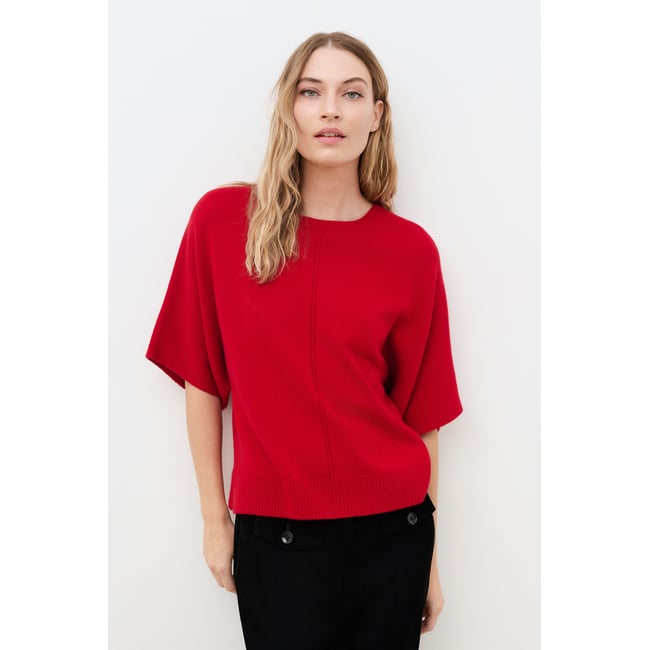 Pull ample col rond MCARMEN rouge <span itemprop=