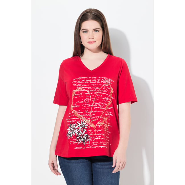 T-shirt motif traditionnel bavarois. Col salsa <span itemprop=