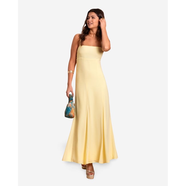 Robe longue à bretelles de coupe empire CARLOTA - THE-ARE