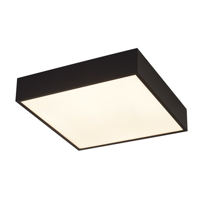 Bathroom Flush Black Square Ceiling Light, black, SO'HOME