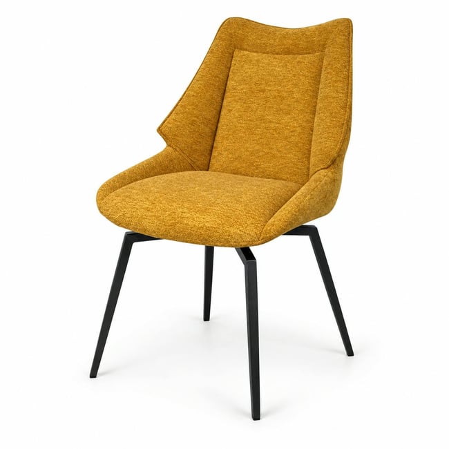Chaise design tissu microfibre moutarde (lot de 2) IENA Couleur moutarde <span itemprop=