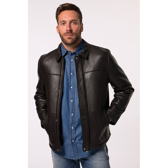 Veste en cuir, noisette <span itemprop=