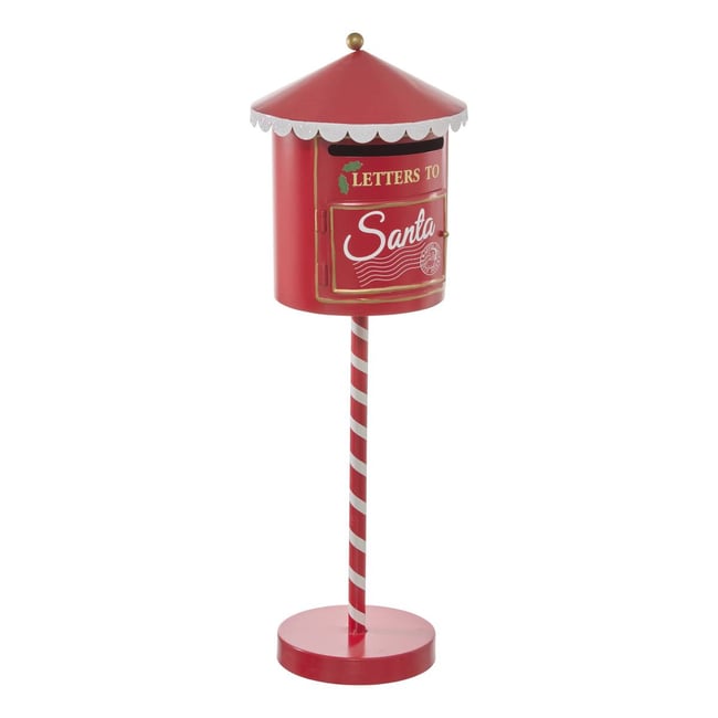 Boîte aux lettres de Noël en métal rouge H. 59 cm Couleur rouge <span itemprop=