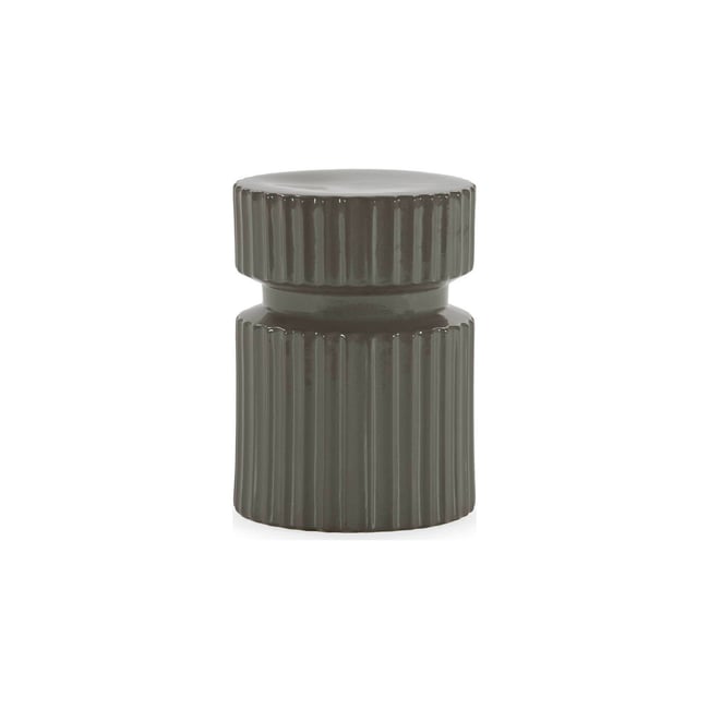Tabouret en céramique cannelé Couleur gris brillant <span itemprop=