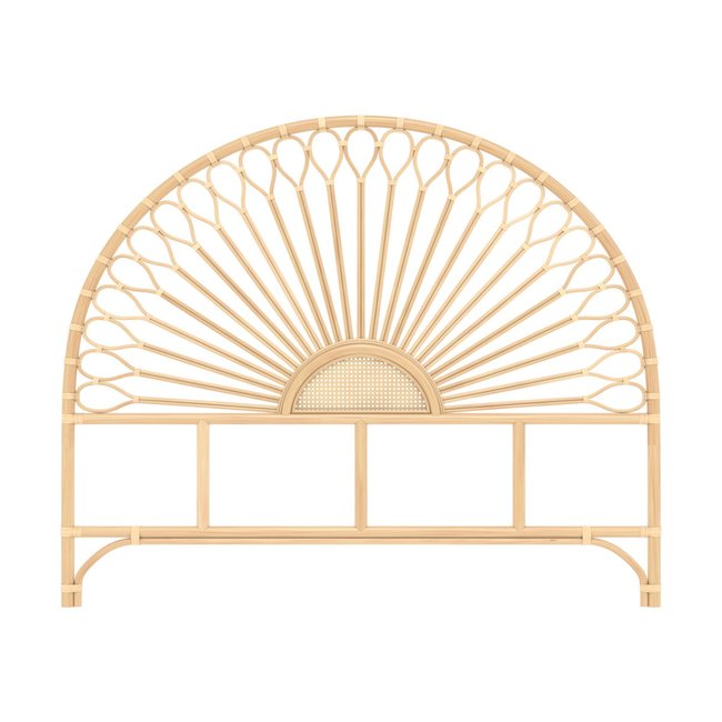 Tête de lit en rotin - ALAN Couleur bois clair <span itemprop=