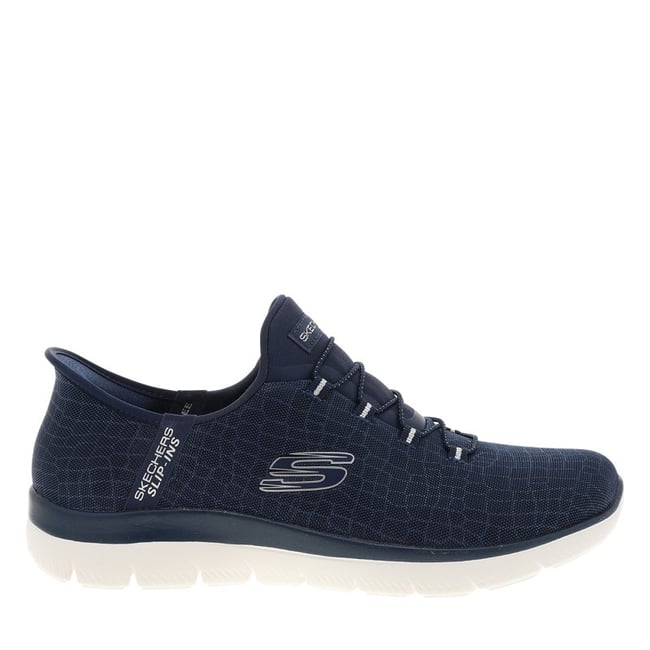 Baskets FEMME Skechers Slip-Ins: Summits bleu marine et à slip-on bleu foncé <span itemprop=