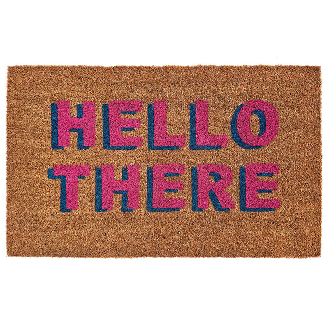 Hello There Printed Coir Doormat, multi-coloured, MY MAT