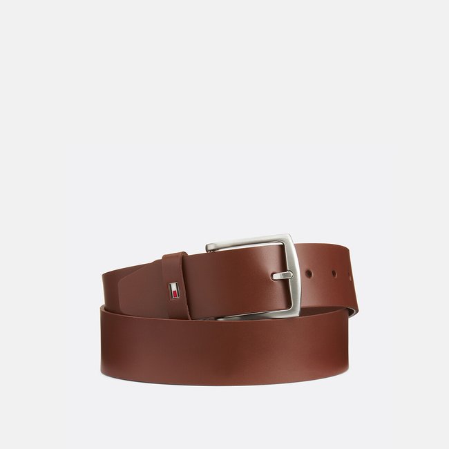 Cinturón ancho de piel New Denton 4 cm marrón <span itemprop=