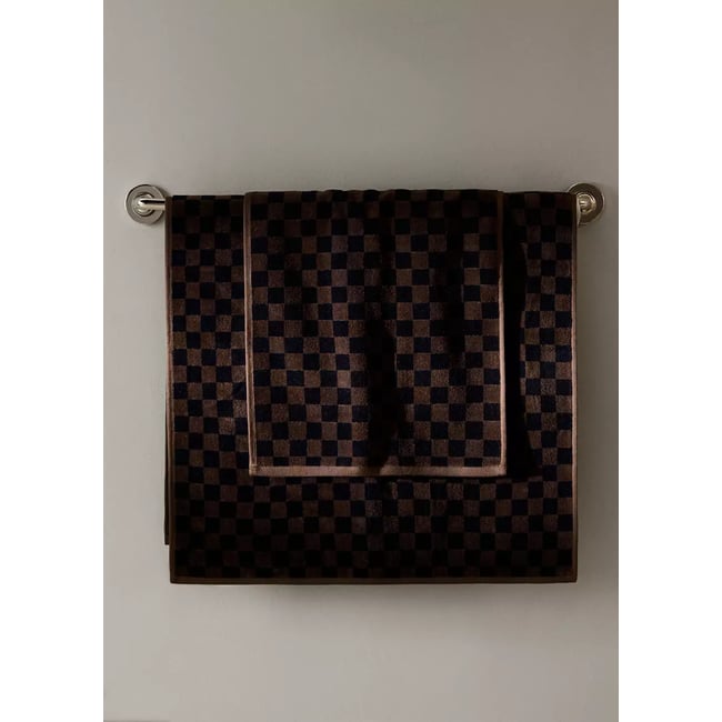 Serviette damas marron <span itemprop=