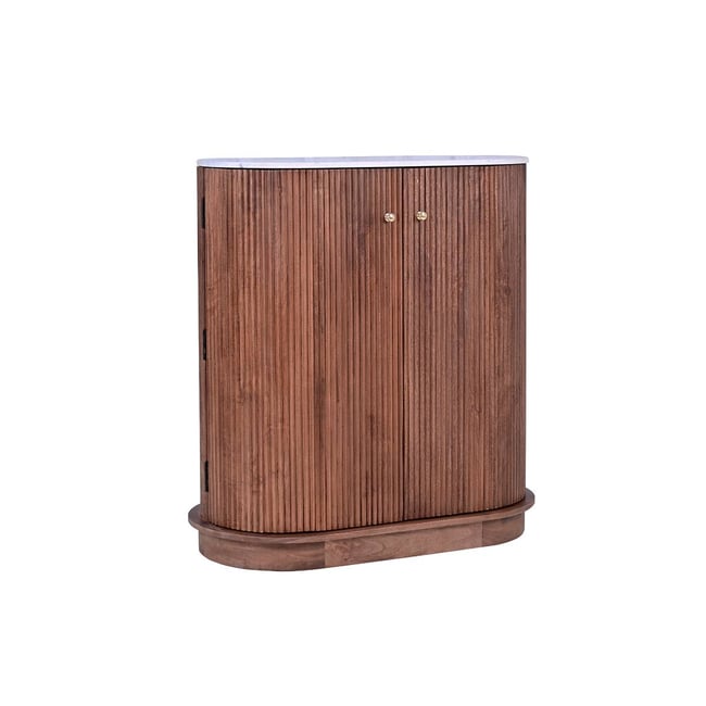 Meuble bar en bois de manguier et en marbre  ELVINA - MADE IN MEUBLES 